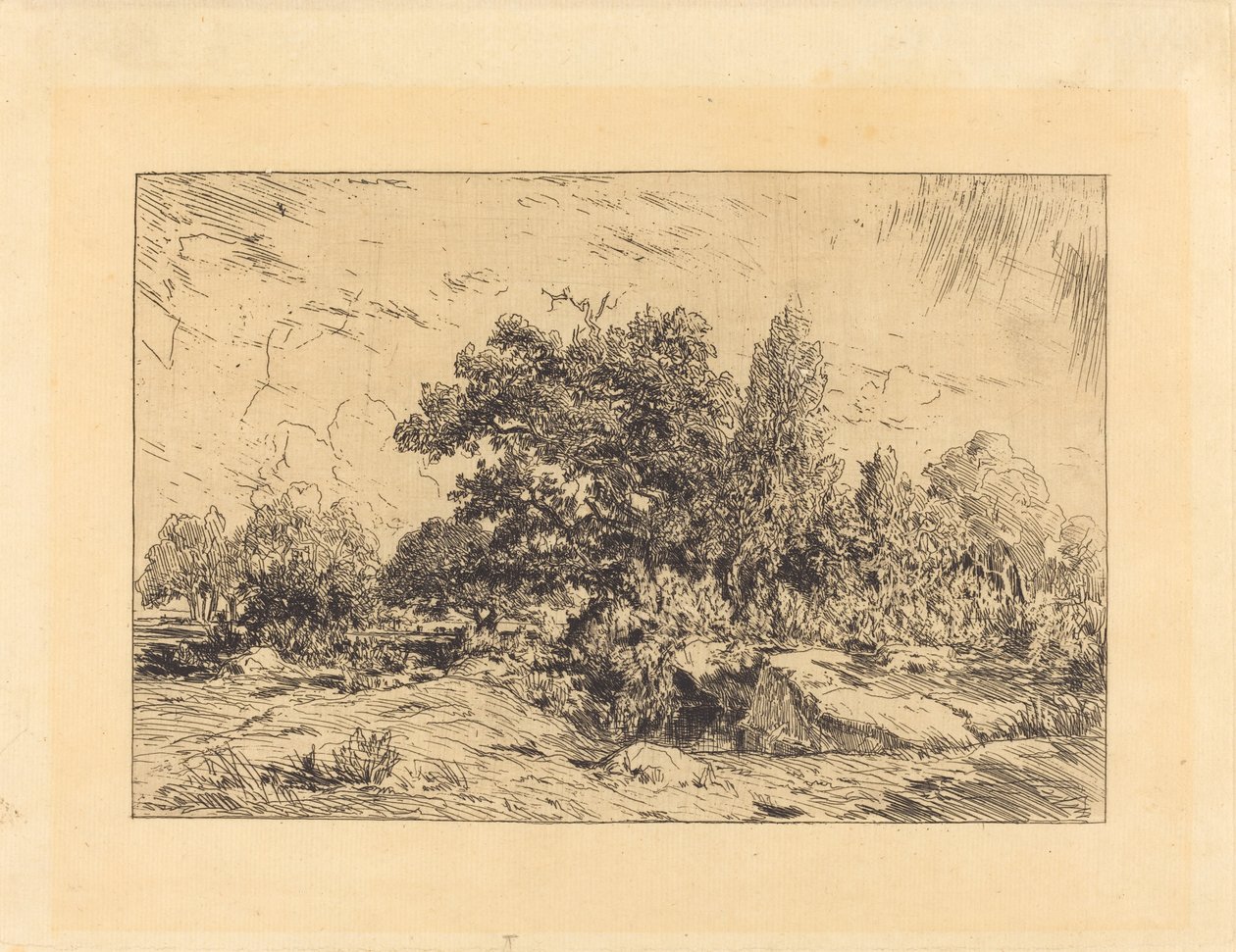 Blick auf das Plateau von Bellecroix von Theodore Rousseau