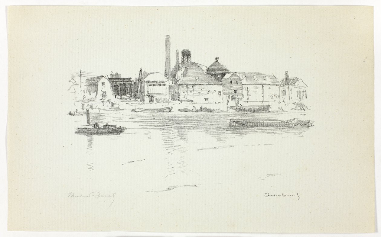 Battersea vom Fluss, Ebbe von Theodore Roussel