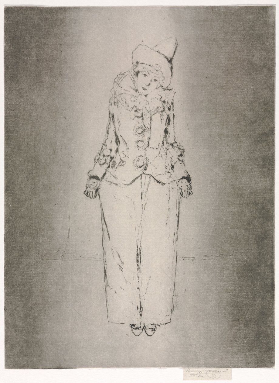 Pierrot en Pied, Porträt von Lady A. C. von Theodore Roussel