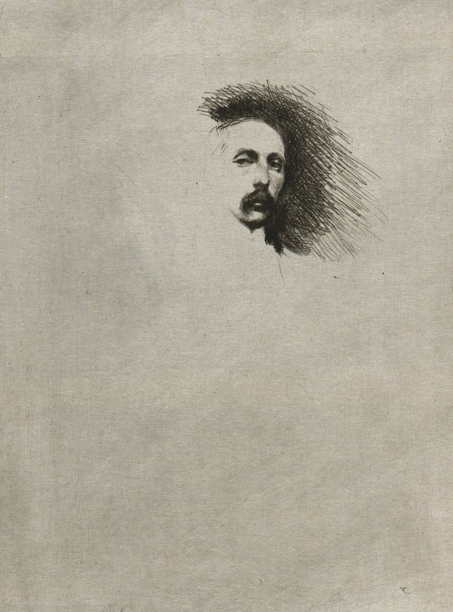 Porträt von Basil Gotto (Schwarz-Weiß-Version) von Theodore Roussel