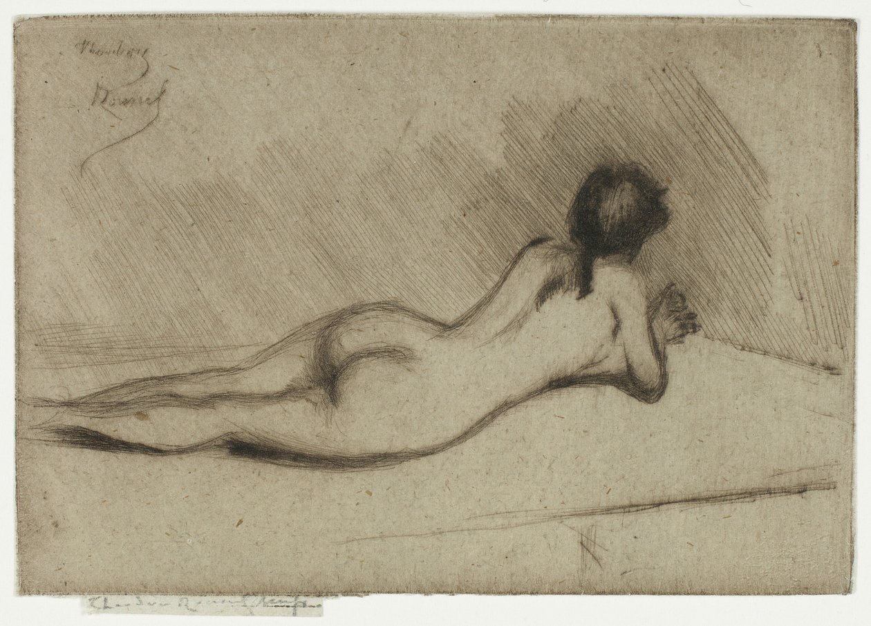 Studie eines nackten Mädchens, das liegt von Theodore Roussel