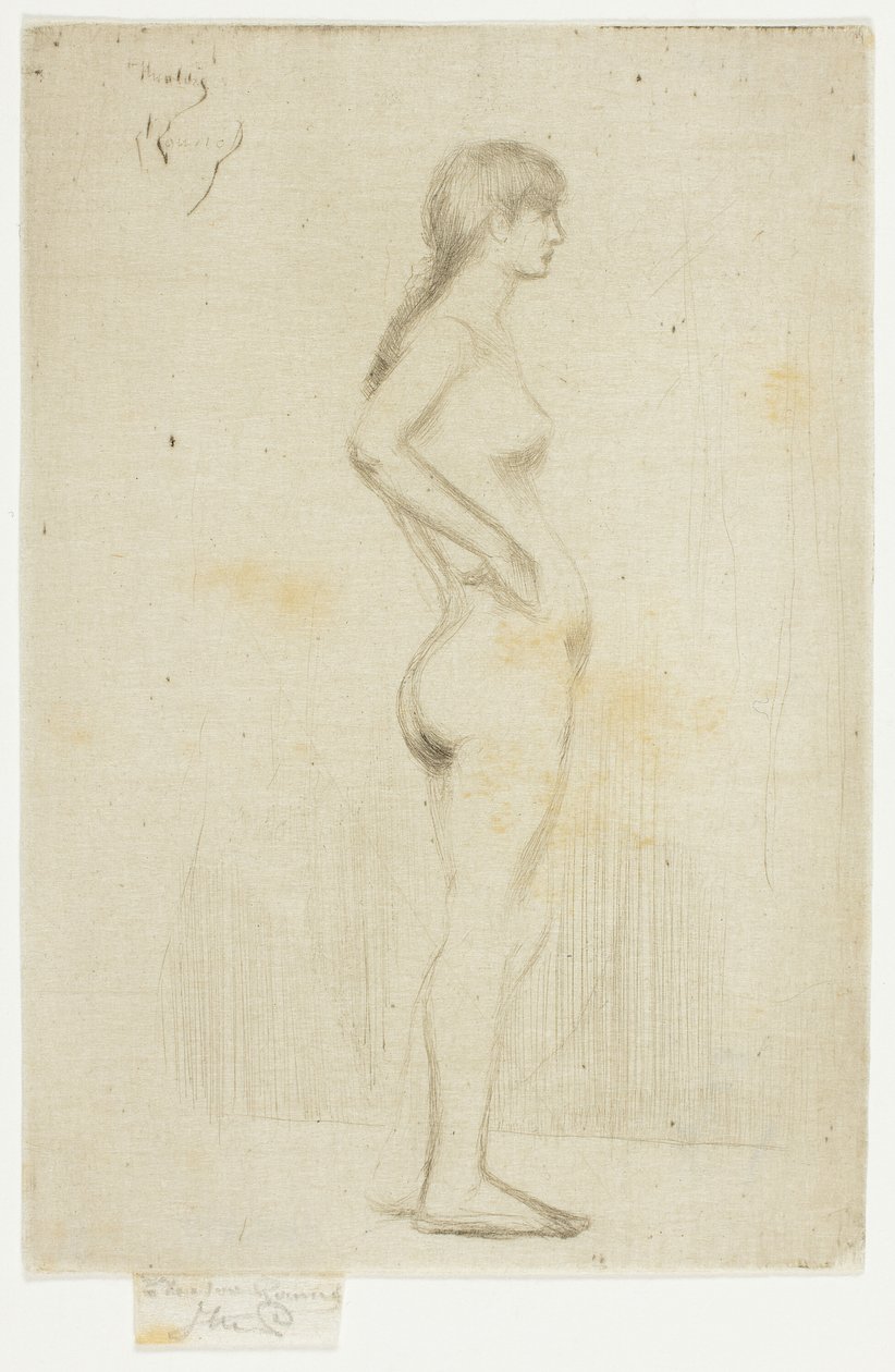 Studie eines stehenden nackten Mädchens von Theodore Roussel