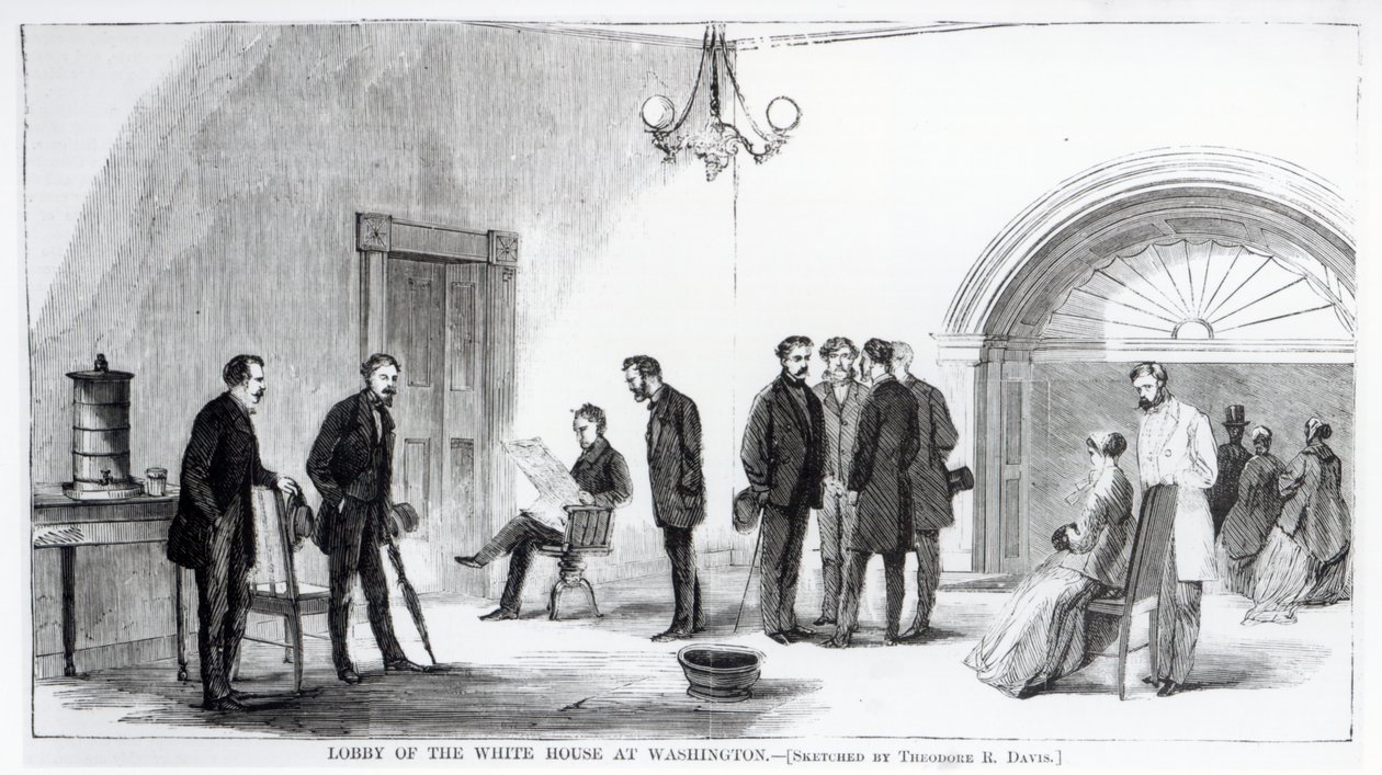 Lobby des Weißen Hauses in Washington von Theodore Russell Davis