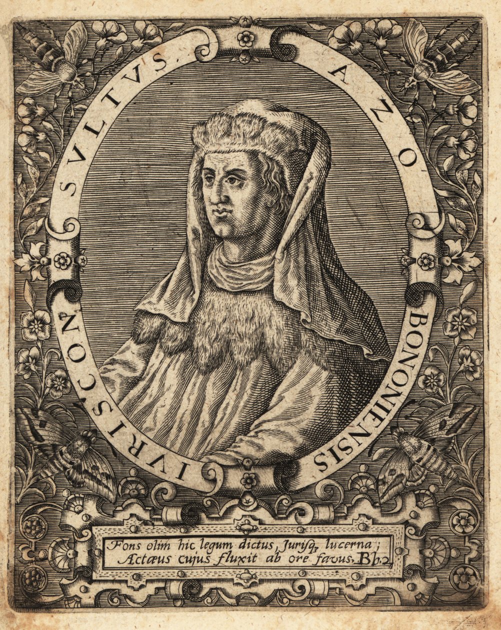 Azo von Bologna, tätig 1150–1230, italienischer Jurist von Theodore de Bry