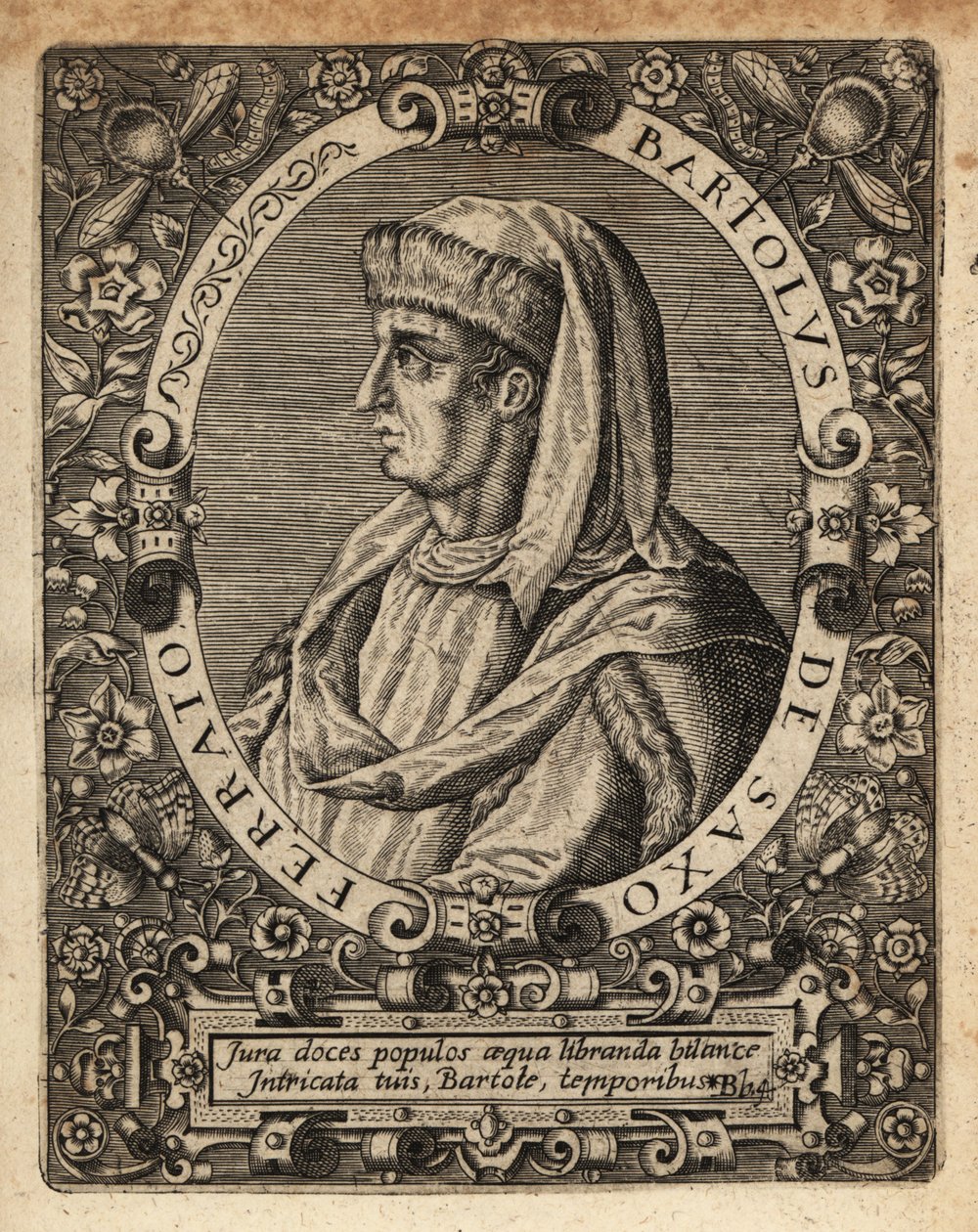 Bartolus de Saxoferrato, italienischer Rechtsprofessor von Theodore de Bry