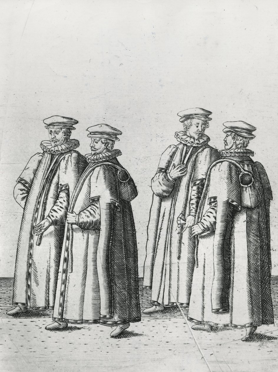 Lebensmittelhändler im Trauerzug von Sir Philip Sidney auf dem Weg zur St. Pauls Kathedrale, 1587 von Theodore de Bry