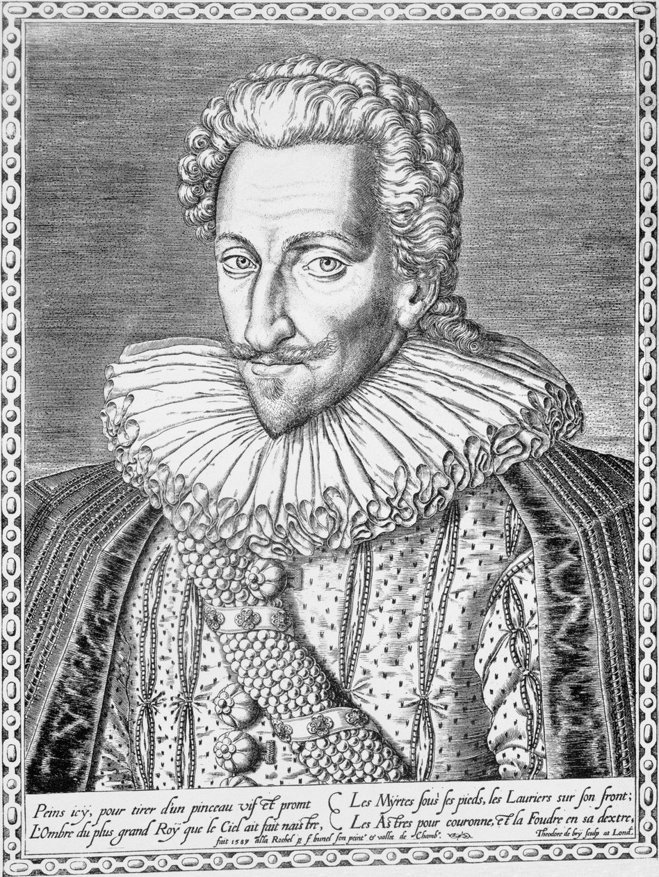 Henri IV von Frankreich als König von Navarra, 1589 von Theodore de Bry