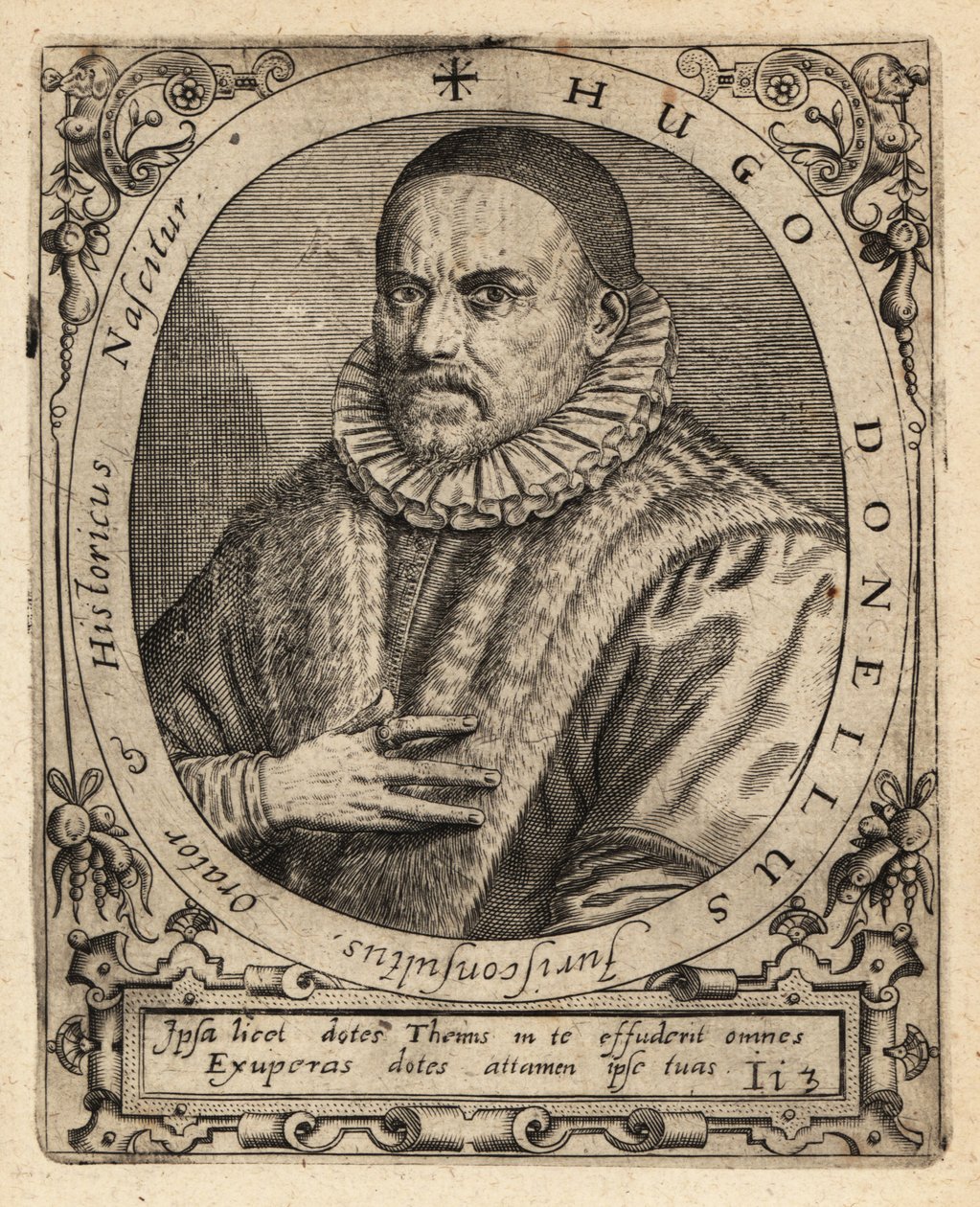 Hugues Doneau, französischer Rechtsprofessor von Theodore de Bry