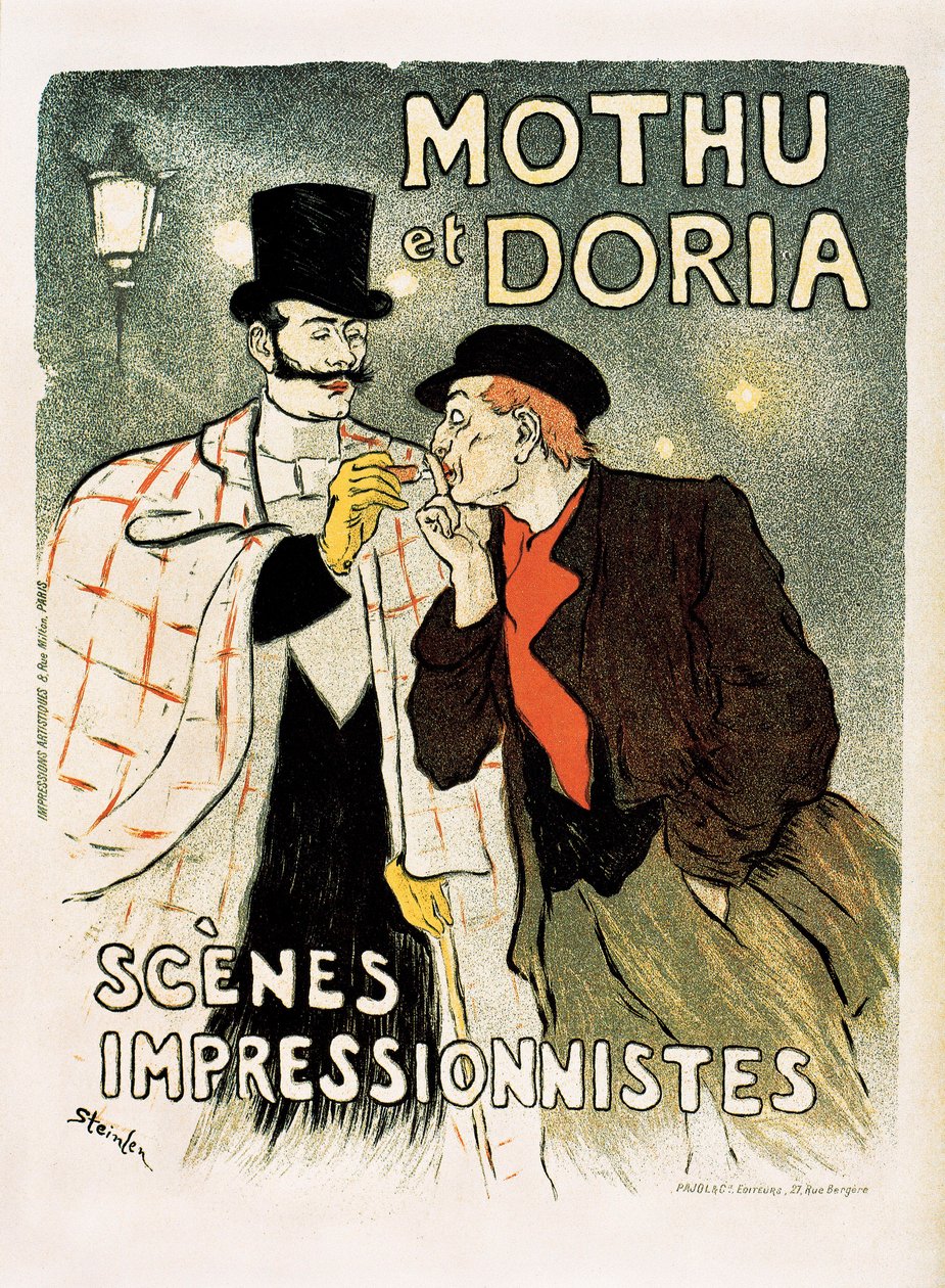 Werbeplakat für die Sänger Mothu & Doria von Théophile Alexandre Steinlen