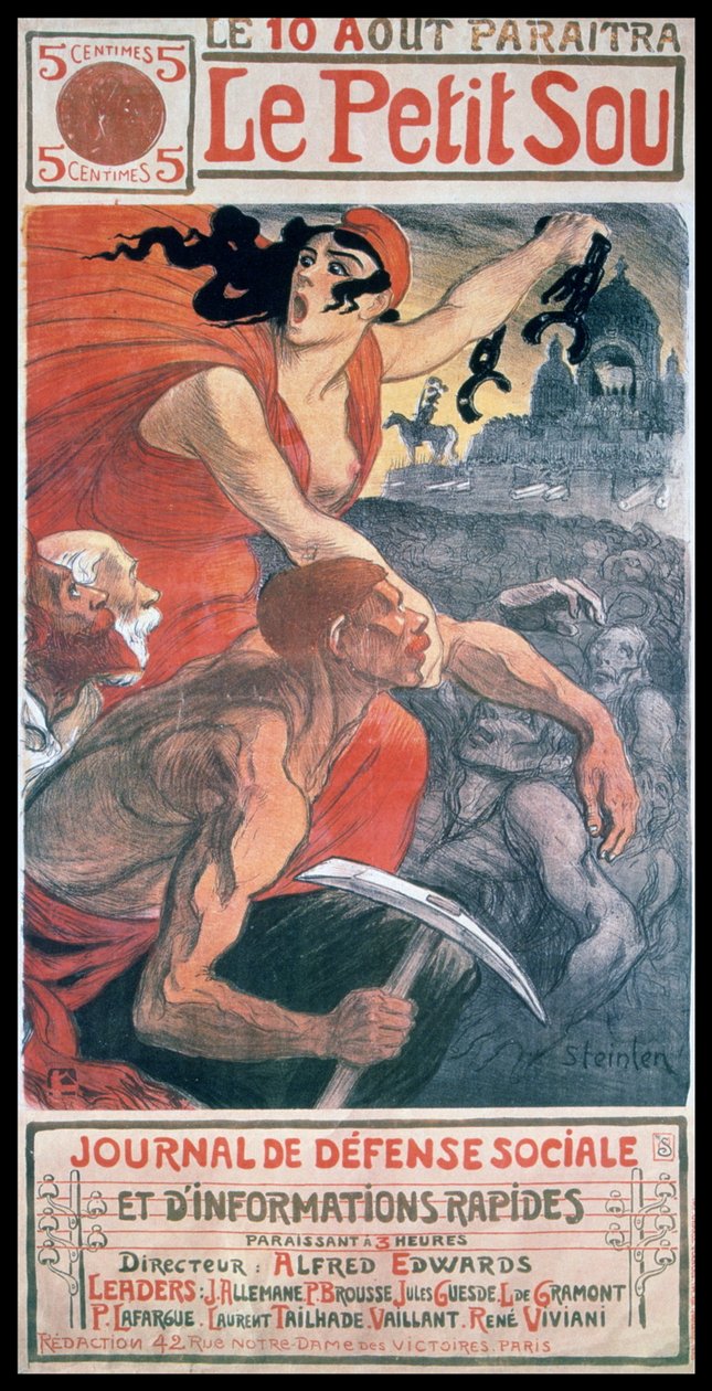 Jugendstil-Titelblattentwurf von Steinlen, für eine französische Zeitschrift 