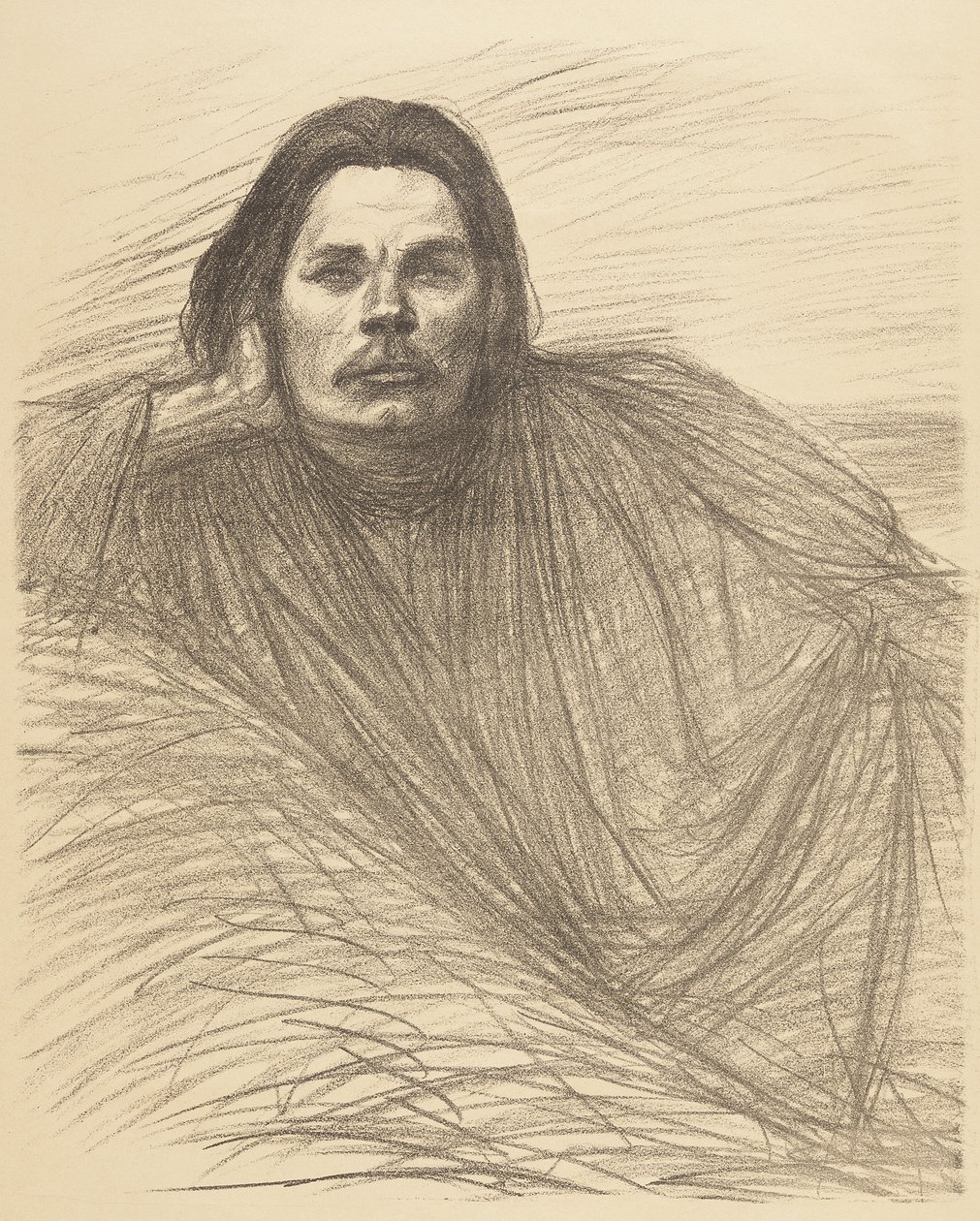 Porträt von Maxim Gorki liegend von Théophile Alexandre Steinlen