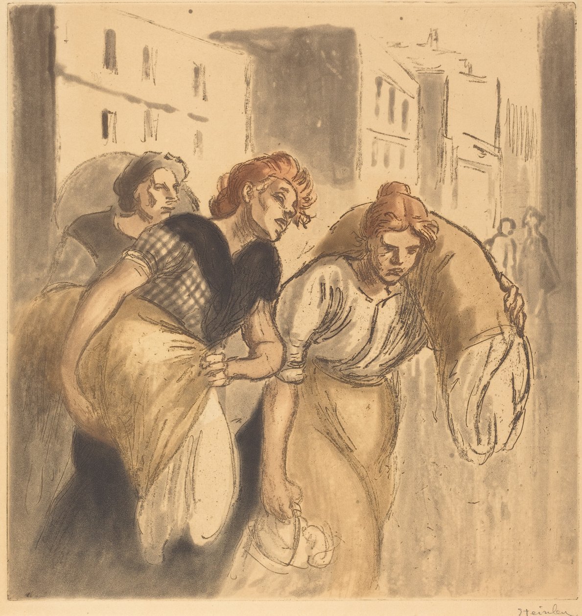 Rückkehr aus dem Waschhaus von Théophile Alexandre Steinlen