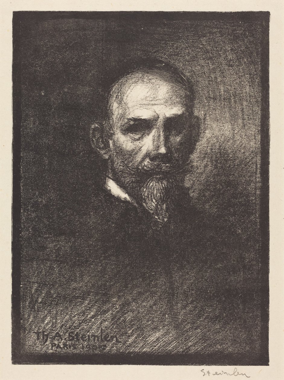 Selbstporträt (Steinlen von vorne, Kopf gerade) von Théophile Alexandre Steinlen