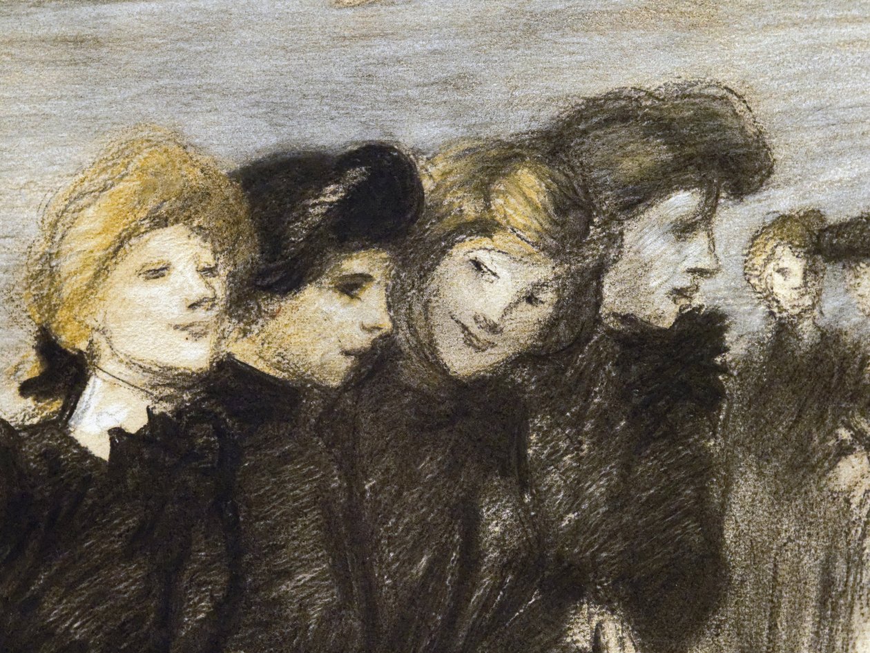 Der Ausgang der Näherinnen (Detail) von Théophile Alexandre Steinlen