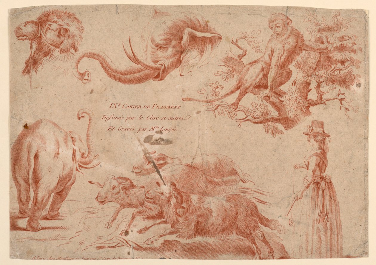 Titelseite, aus "IXe Cahier de Fragment" von Therèse Éléonore Lingée