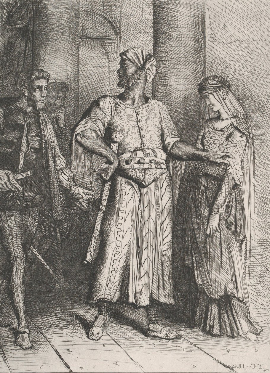 Ehrlicher Iago, meine Desdemona muss ich dir überlassen: Platte 4 aus Othello von Théodore Chassériau