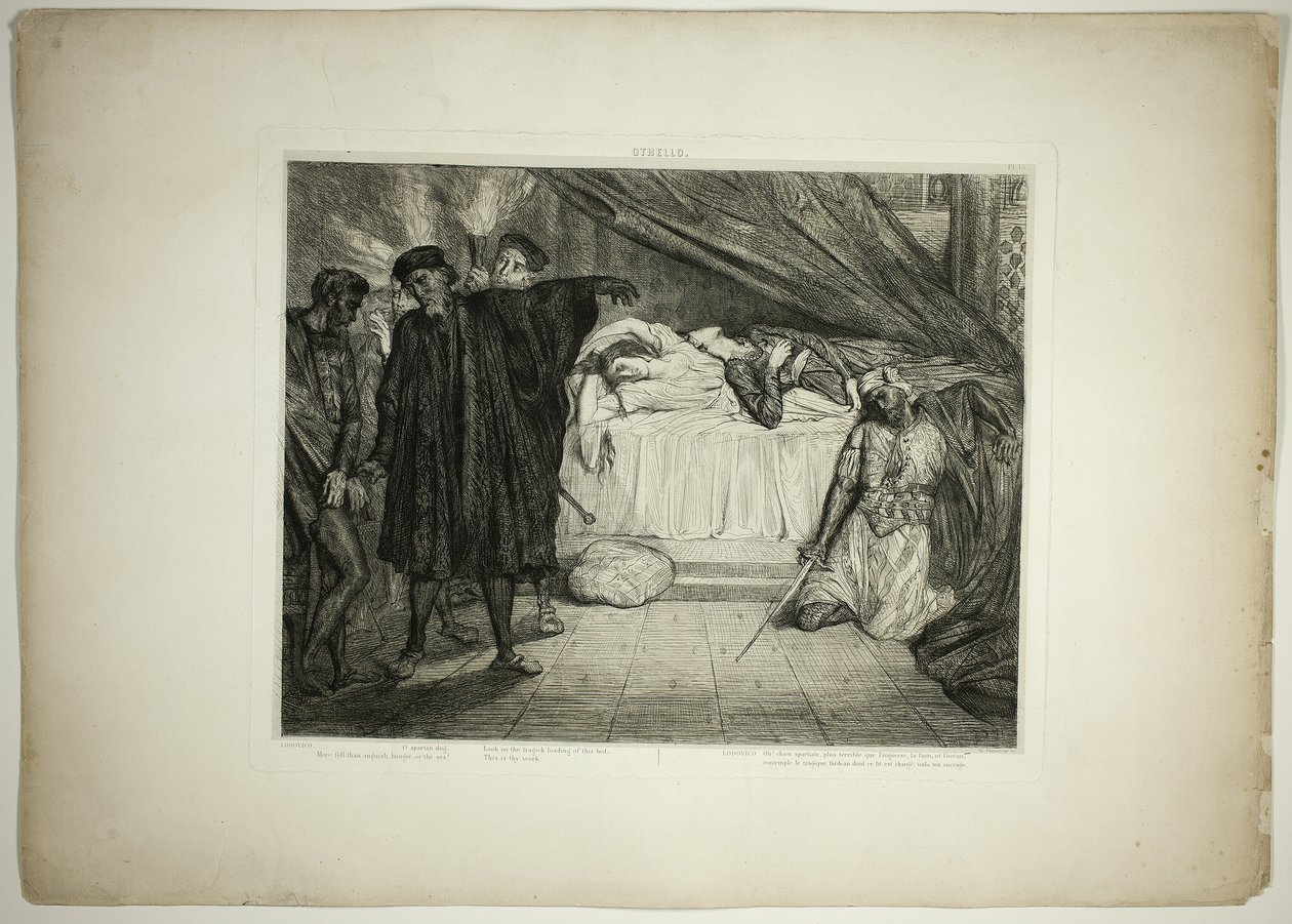 O Spartanischer Hund, Platte fünfzehn aus Othello von Théodore Chassériau