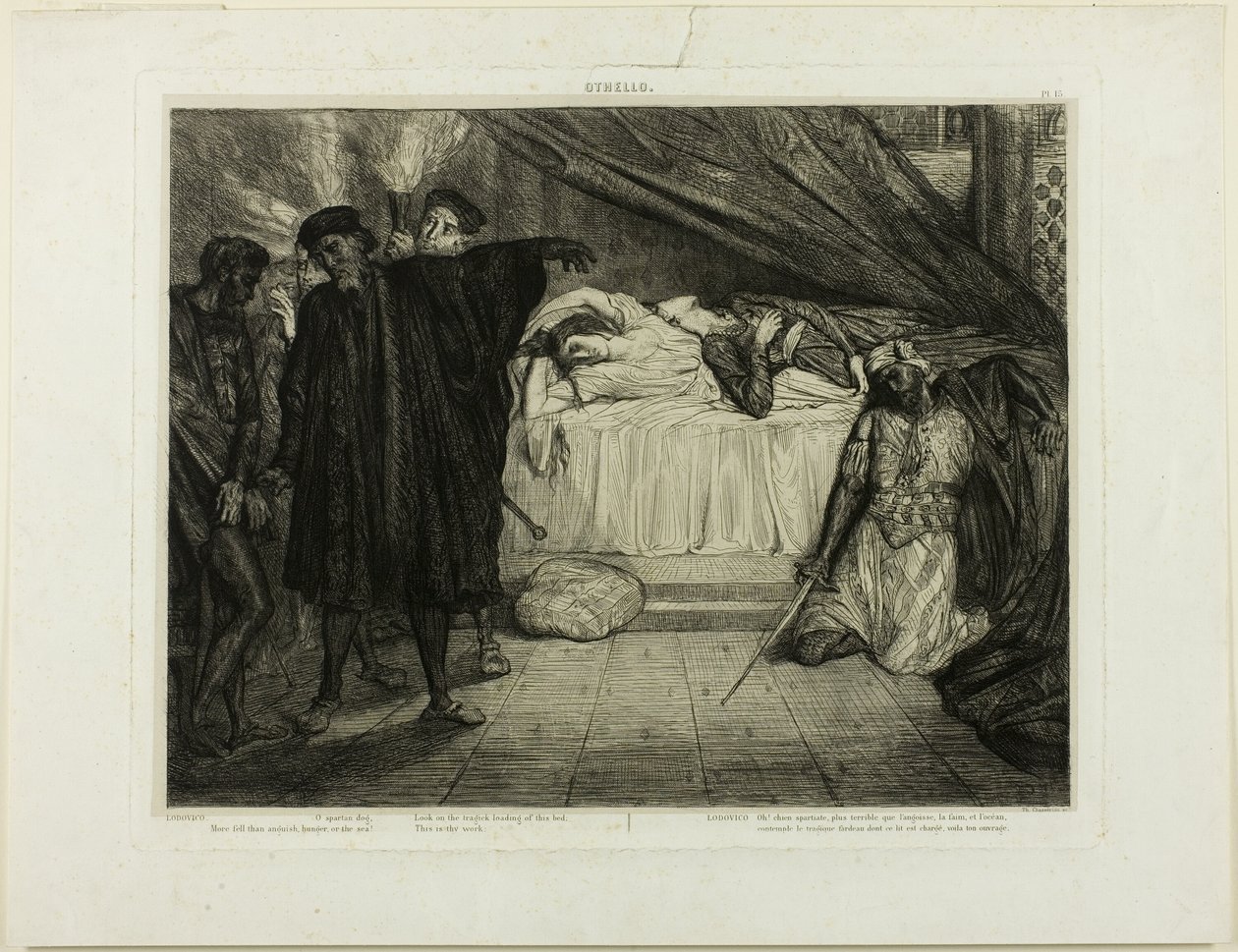 O Spartanischer Hund, Platte fünfzehn aus Othello von Théodore Chassériau