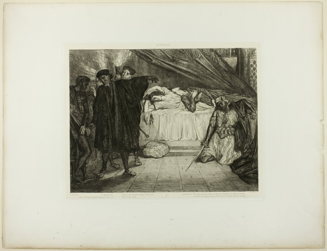 O Spartanischer Hund, Platte fünfzehn aus Othello von Théodore Chassériau