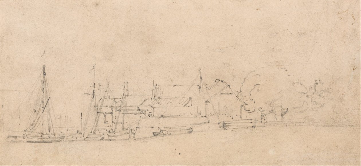Bristol - Skizze von Booten und Gebäuden von Thomas Girtin