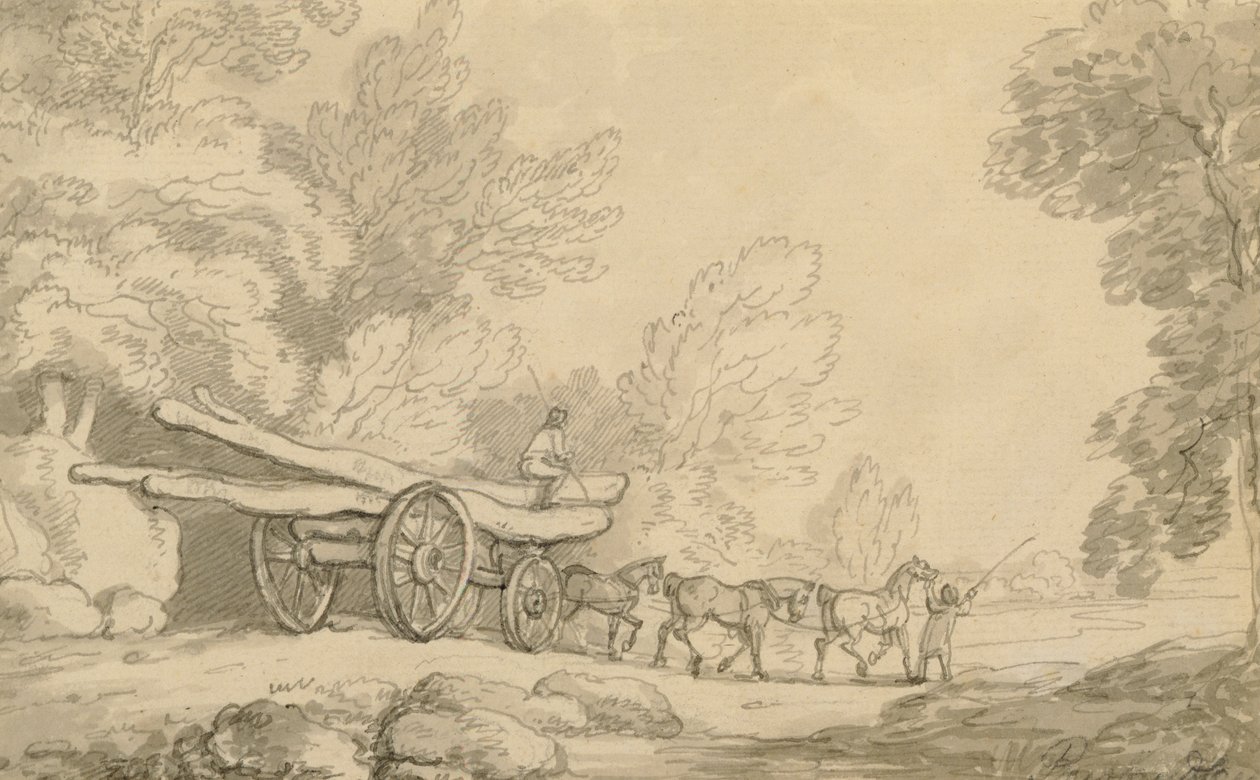 Ein Holzfuhrwerk, um 1790 von Thomas Rowlandson