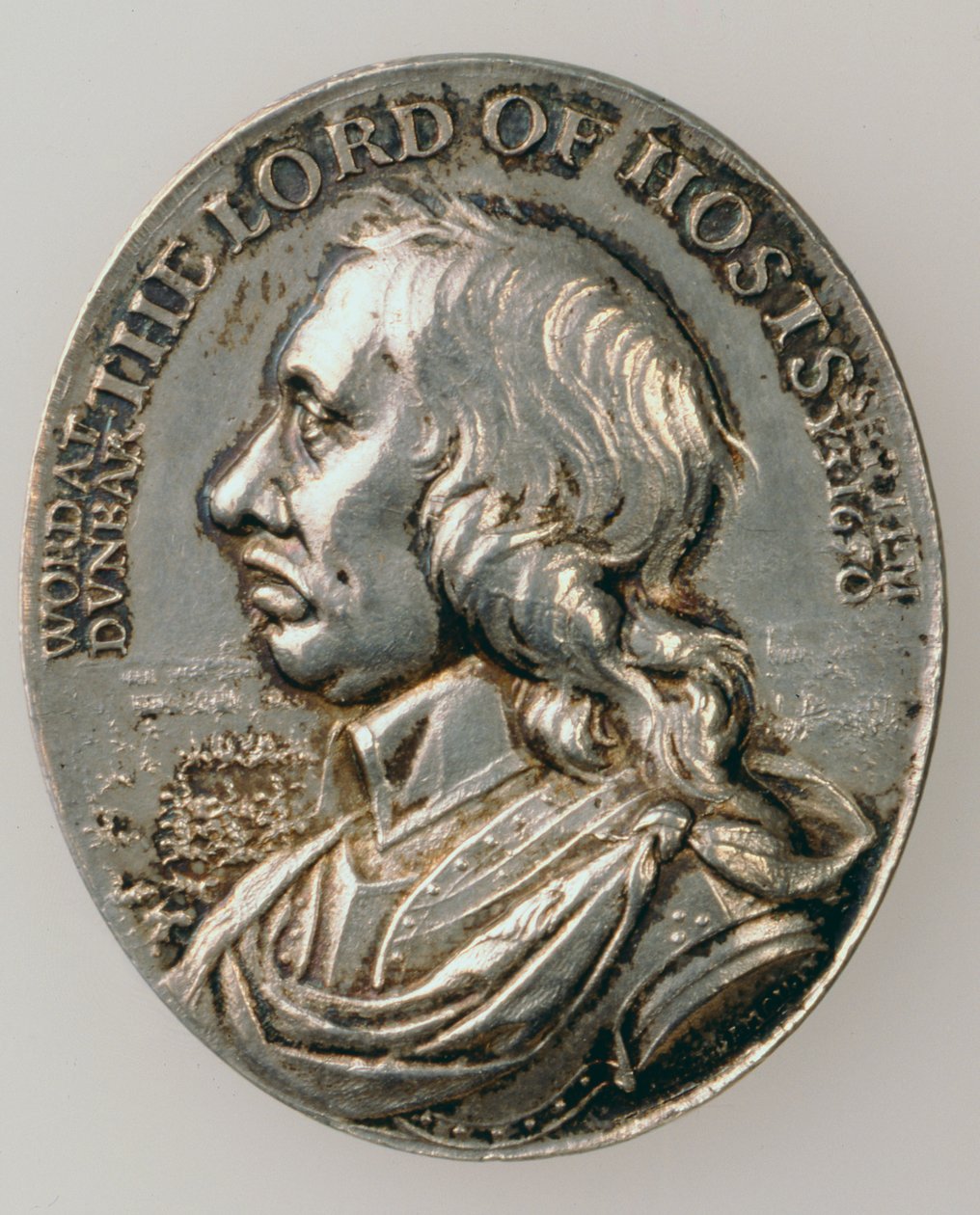 Dunbar-Medaille mit Darstellung von Oliver Cromwell (1599-1658) 1650 (Vorderseite) von Thomas Simon