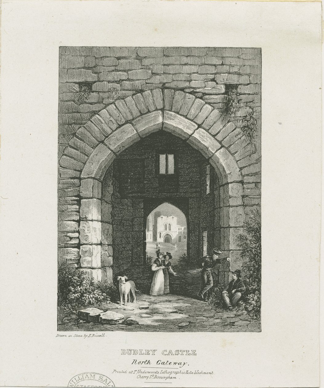 Dudley Castle - Nordtor (Gravur) von Thomas (after) Underwood