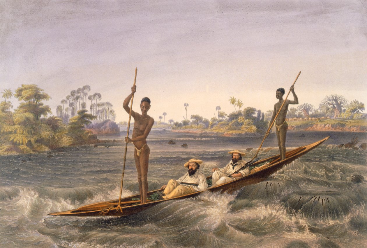 Zanjueelah, der Bootsführer der Stromschnellen, veröffentlicht 1865 von Thomas Baines