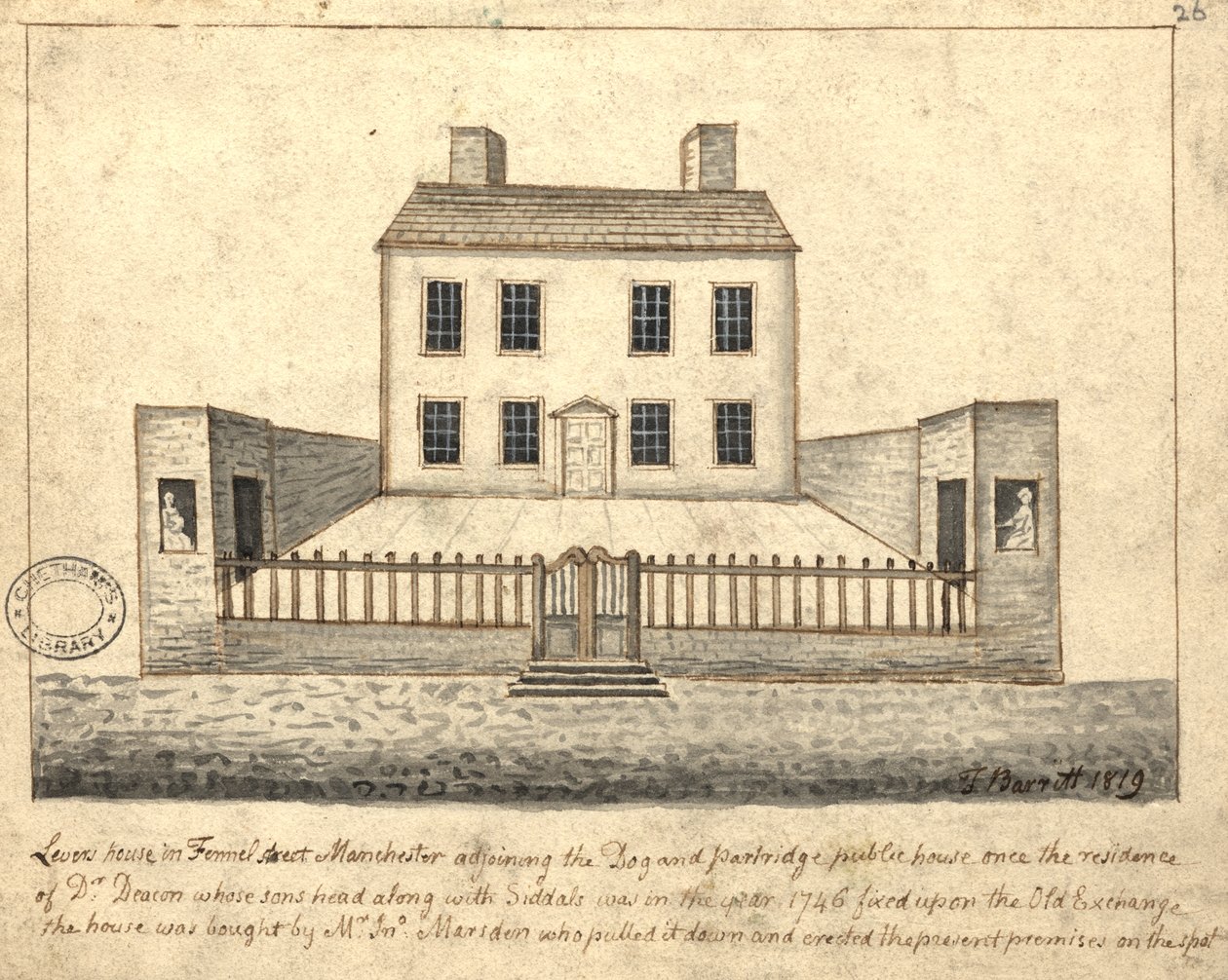 Levers House, Manchester, 1819 von Thomas Barritt
