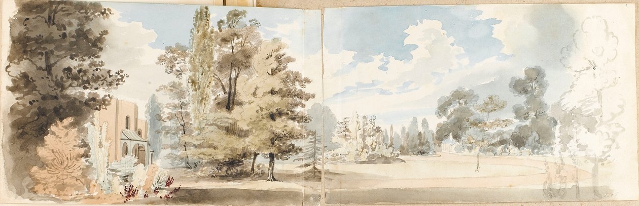 Das Haus und die Gärten in Merton von Südosten von Thomas Baxter