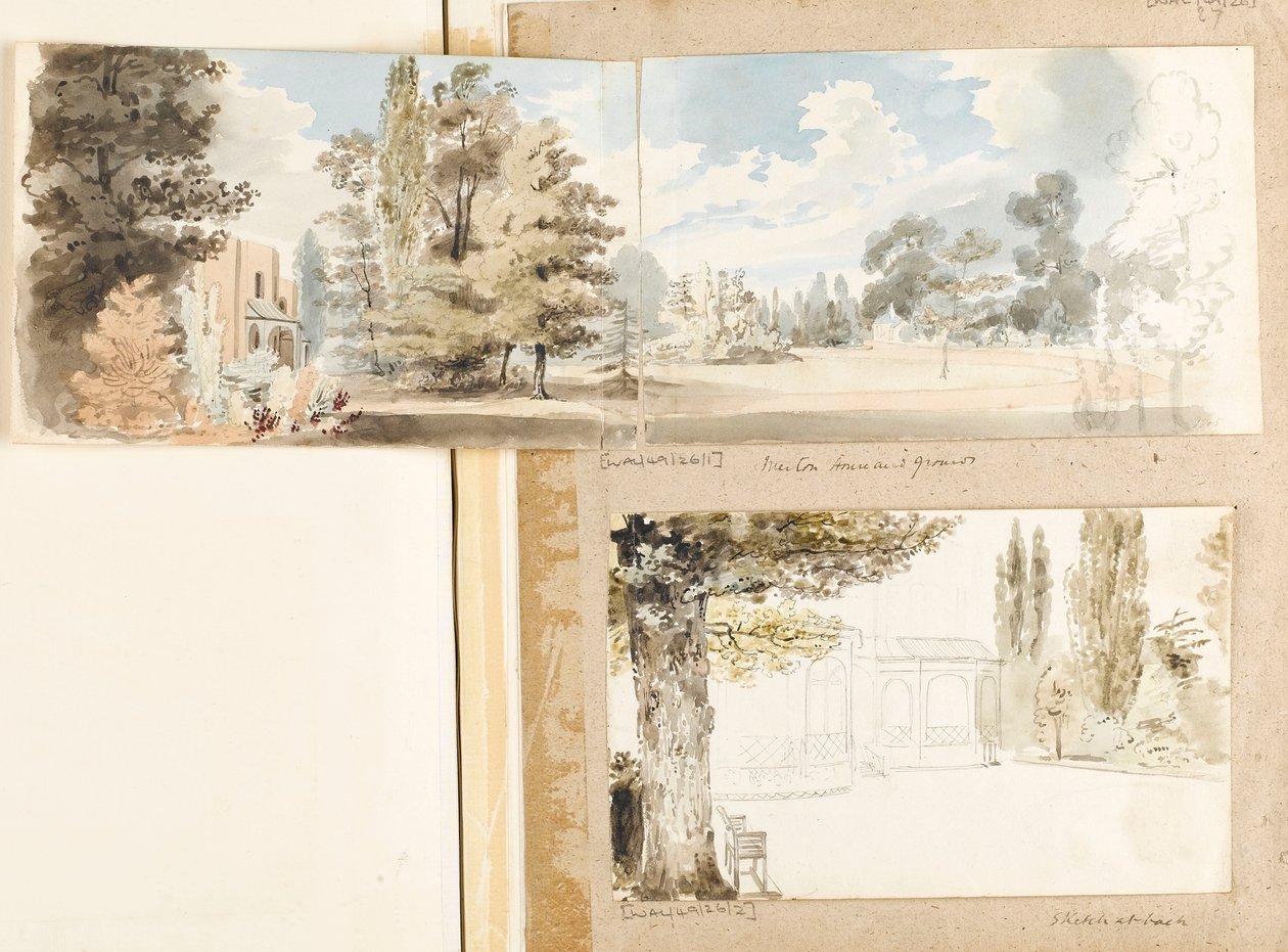 Das Haus und die Gärten in Merton von Südosten von Thomas Baxter