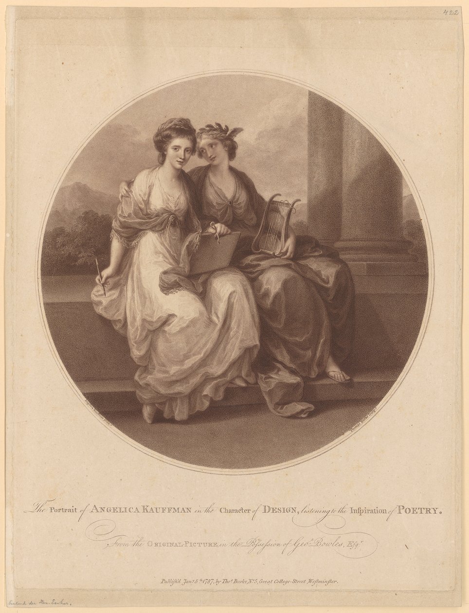Selbstbildnis als Zeichnung, inspiriert von der Muse der Poesie von Thomas Burke