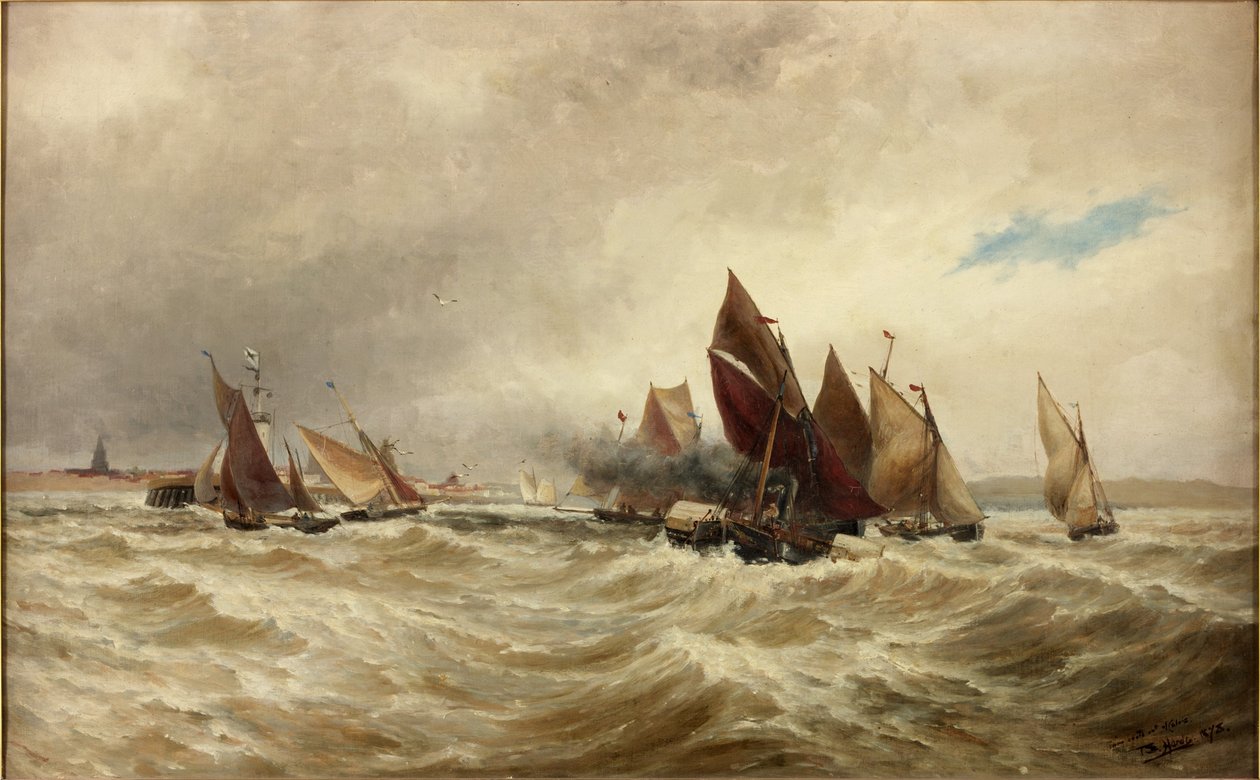 Boote aus Calais schleppen von Thomas Bush Hardy: Kunstdruck