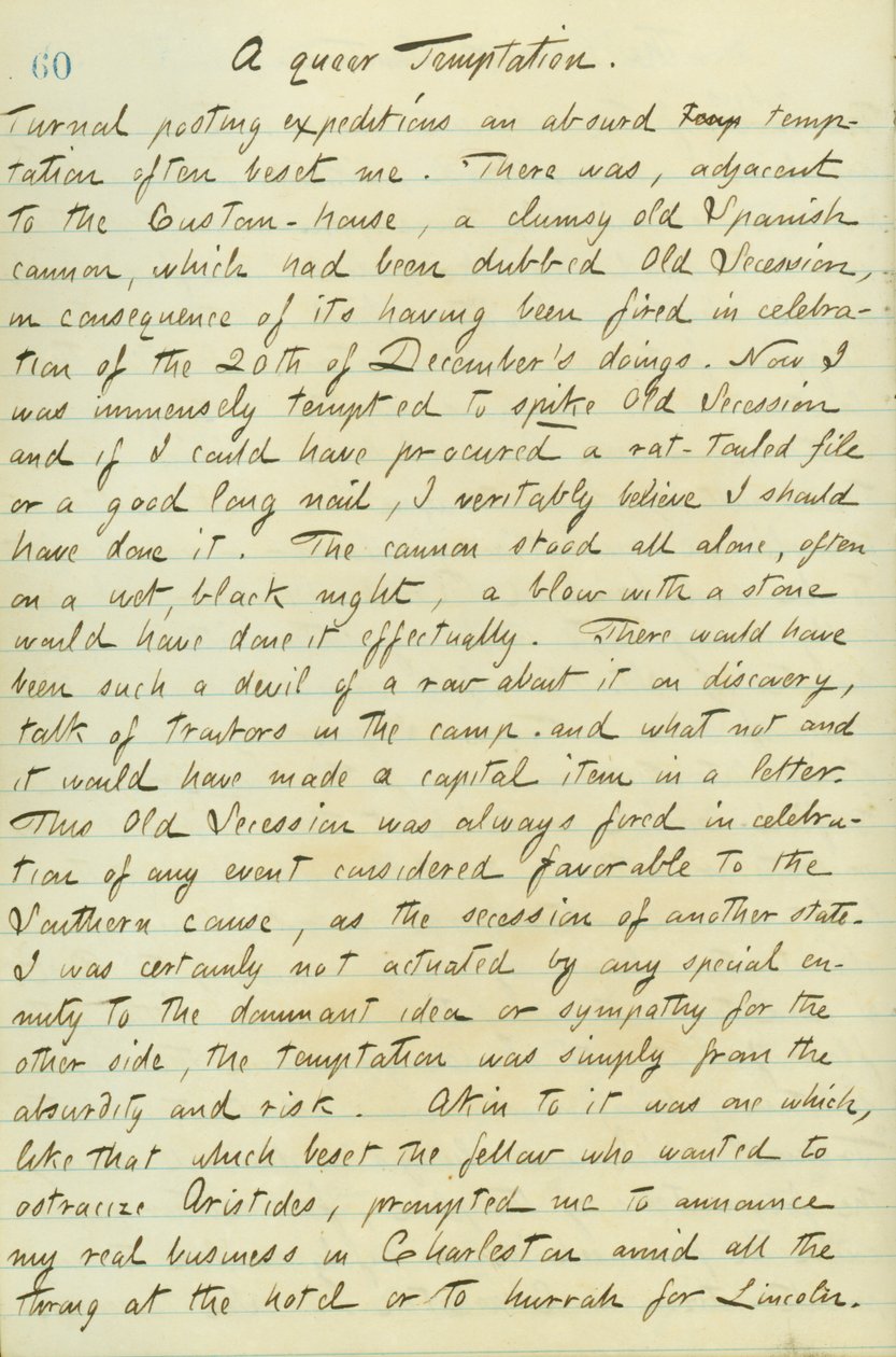 Thomas Butler Gunn Tagebücher - Band 15, Seite 70, 12. Januar 1861 von Thomas Butler Gunn