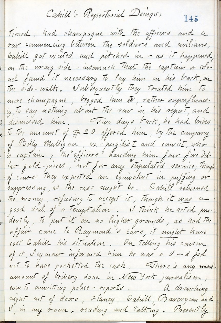 Thomas Butler Gunn Tagebücher - Band 16, Seite 166, 10. Mai 1861 von Thomas Butler Gunn