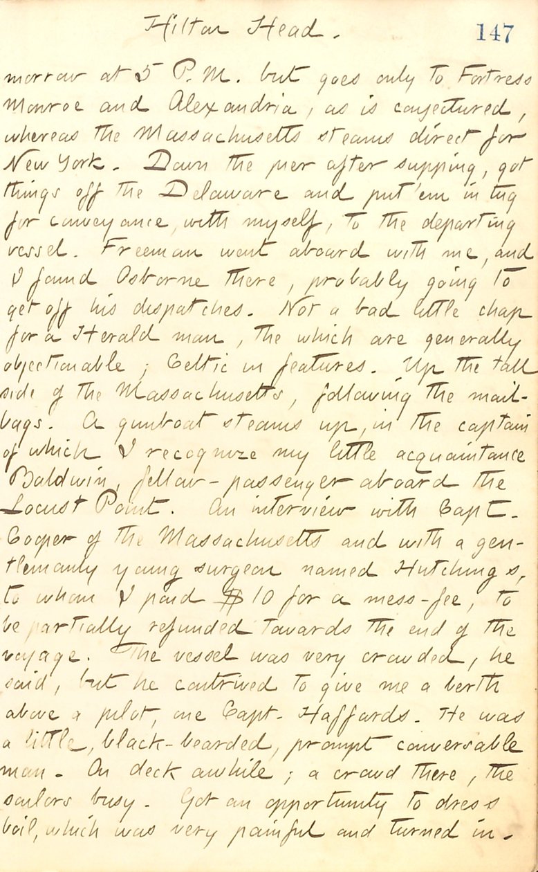 Thomas Butler Gunn Tagebücher - Band 20, Seite 161, 8. September 1862 von Thomas Butler Gunn