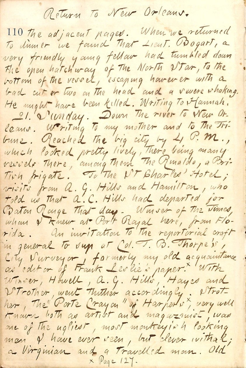 Thomas Butler Gunn Tagebücher - Band 21, Seite 120, 20. Dezember 1862 von Thomas Butler Gunn