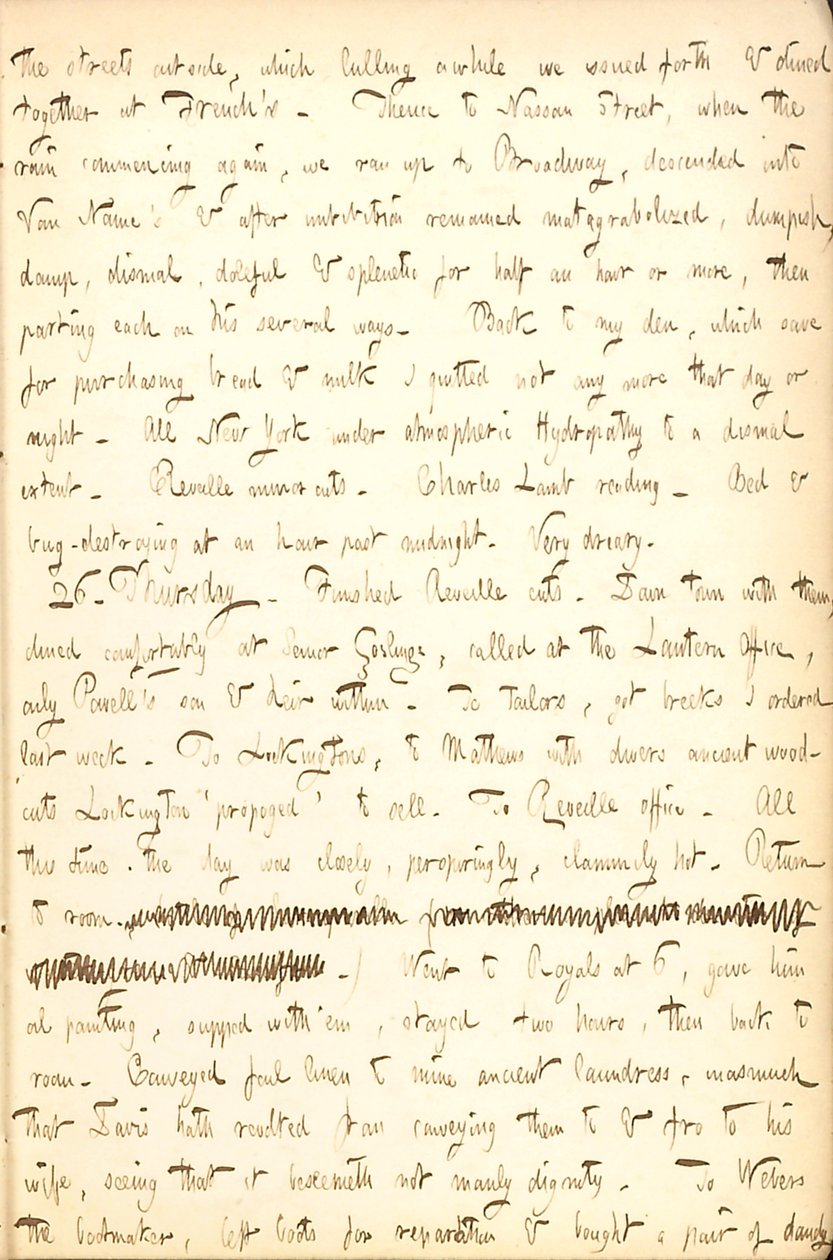 Thomas Butler Gunn Tagebücher - Band 5, Seite 21, 25.-26. August 1852 von Thomas Butler Gunn