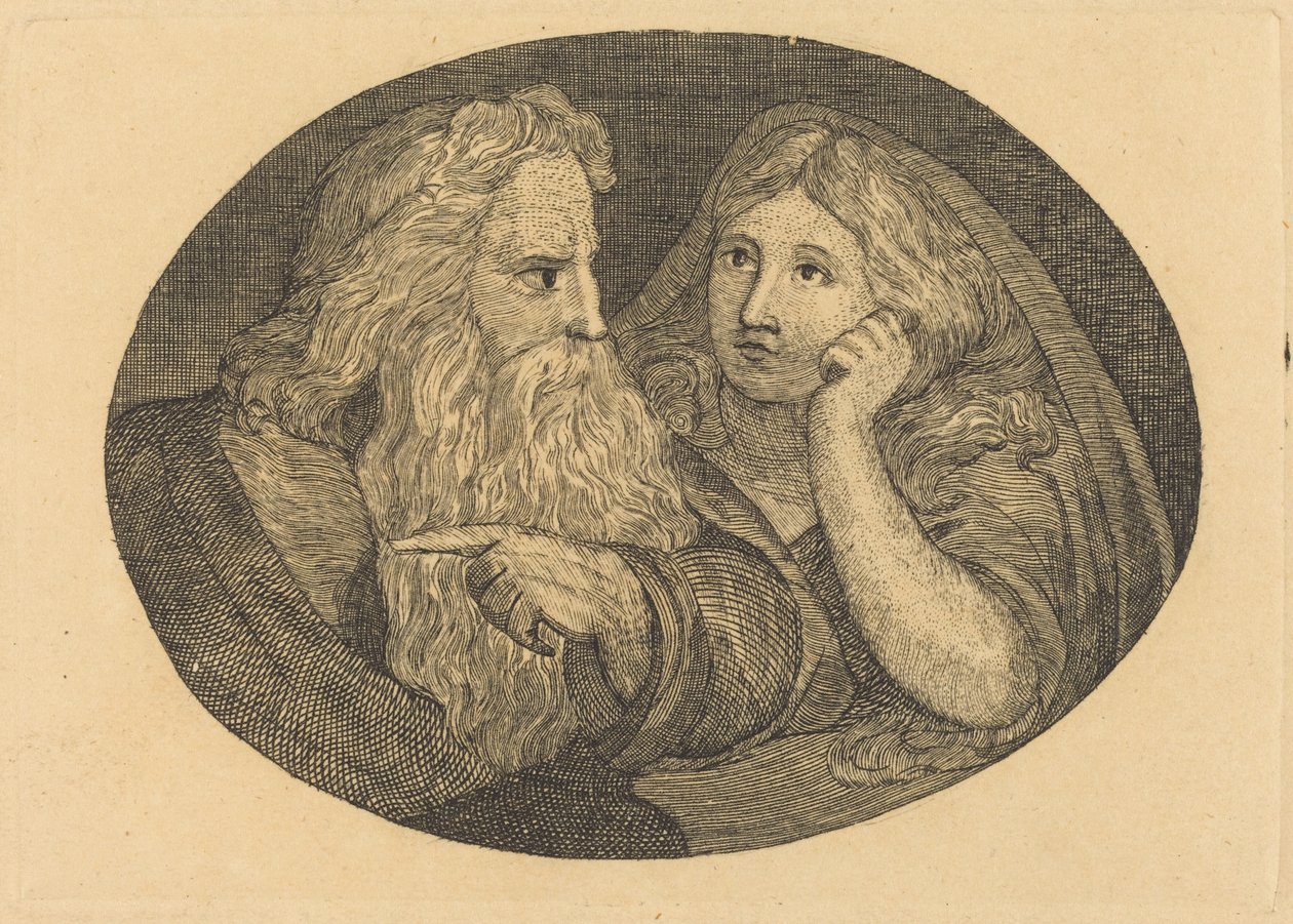 Lear und Cordelia von Thomas Butts, Jr. after William Blake