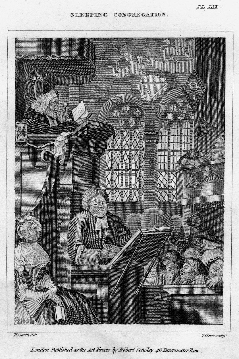 Schlafende Gemeinde, 18. Jahrhundert von Thomas Clerk