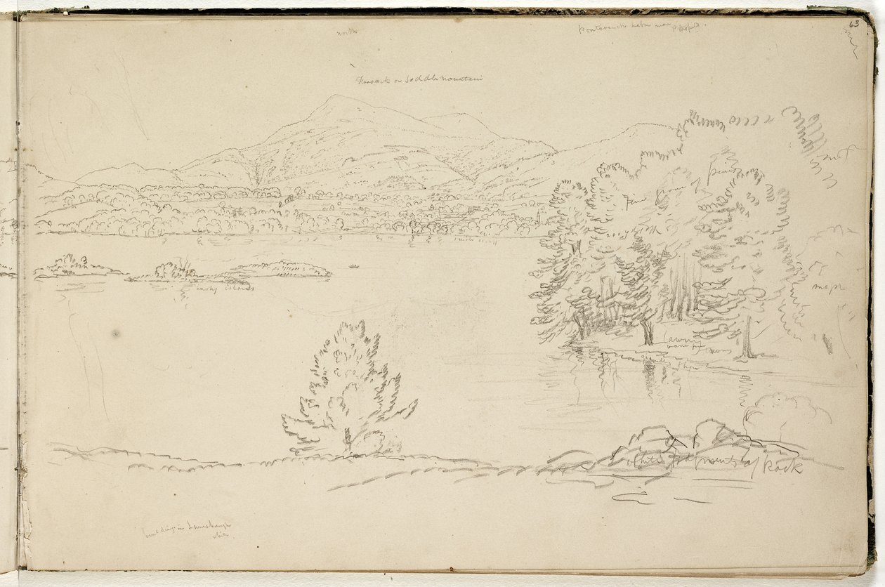 Hoosick oder Saddle Mountain und See bei Pittsfield, ca. 1832 von Thomas Cole