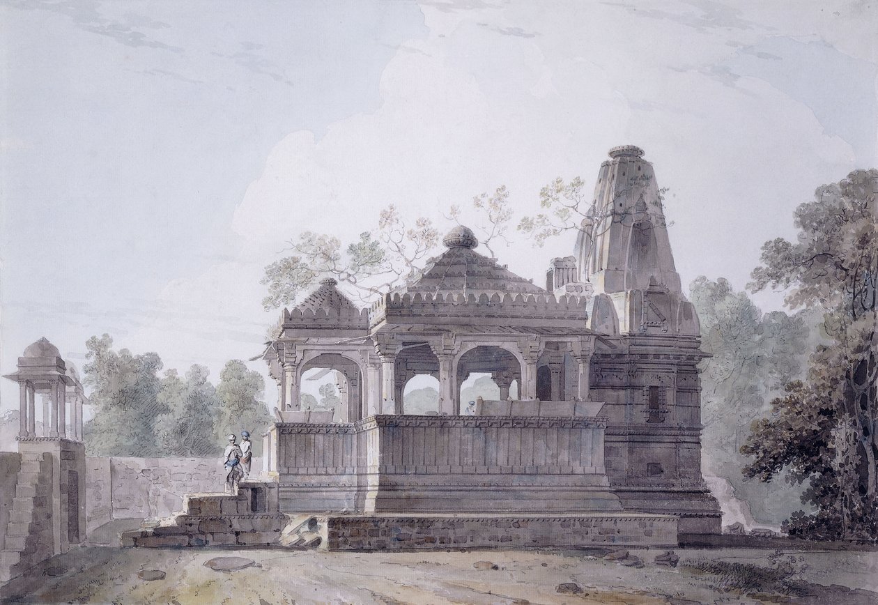 Ein Hindu-Tempel in der Festung von Rohtas, Bihar von Thomas Daniell