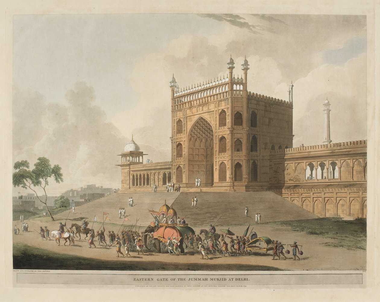Östliches Tor der Jummah Musjid in Delhi von Thomas Daniell