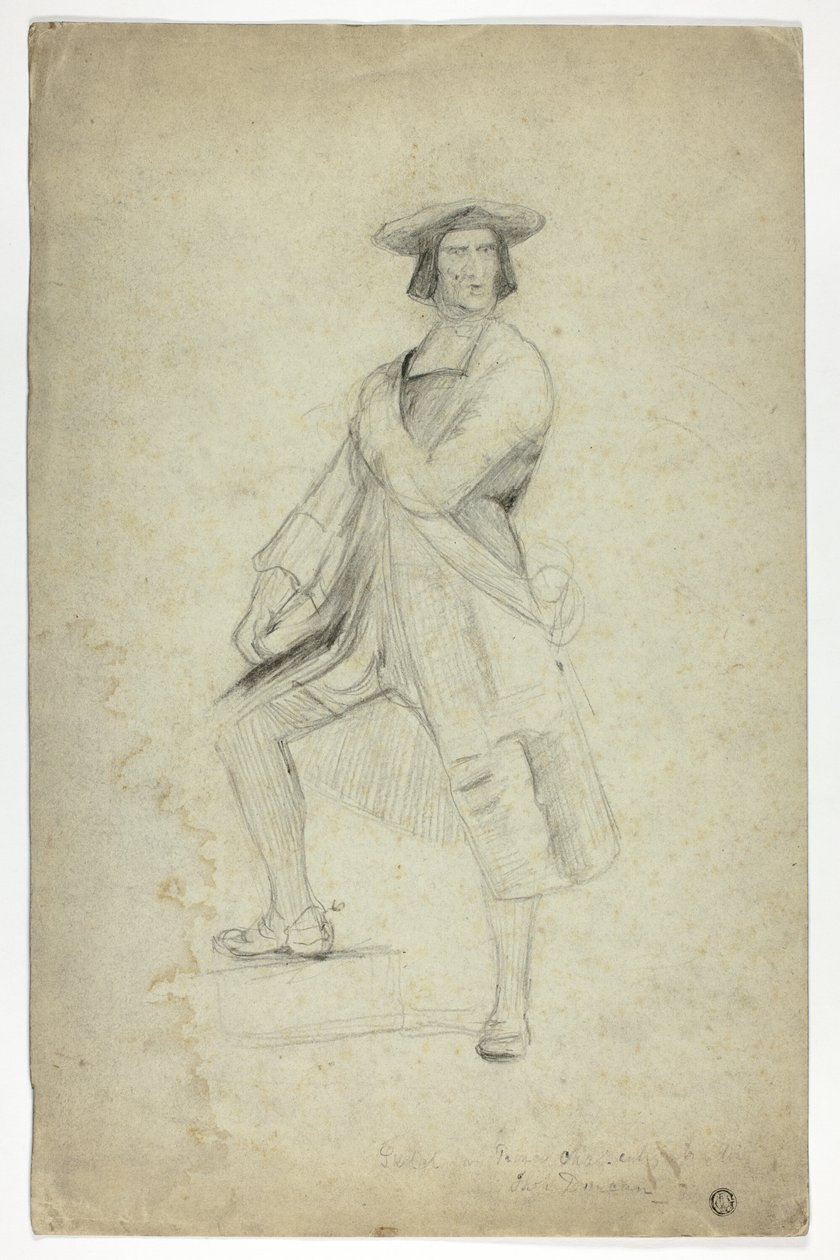 Studie für einen stehenden Mann mit Schärpe in dramatischer Pose von Thomas Duncan