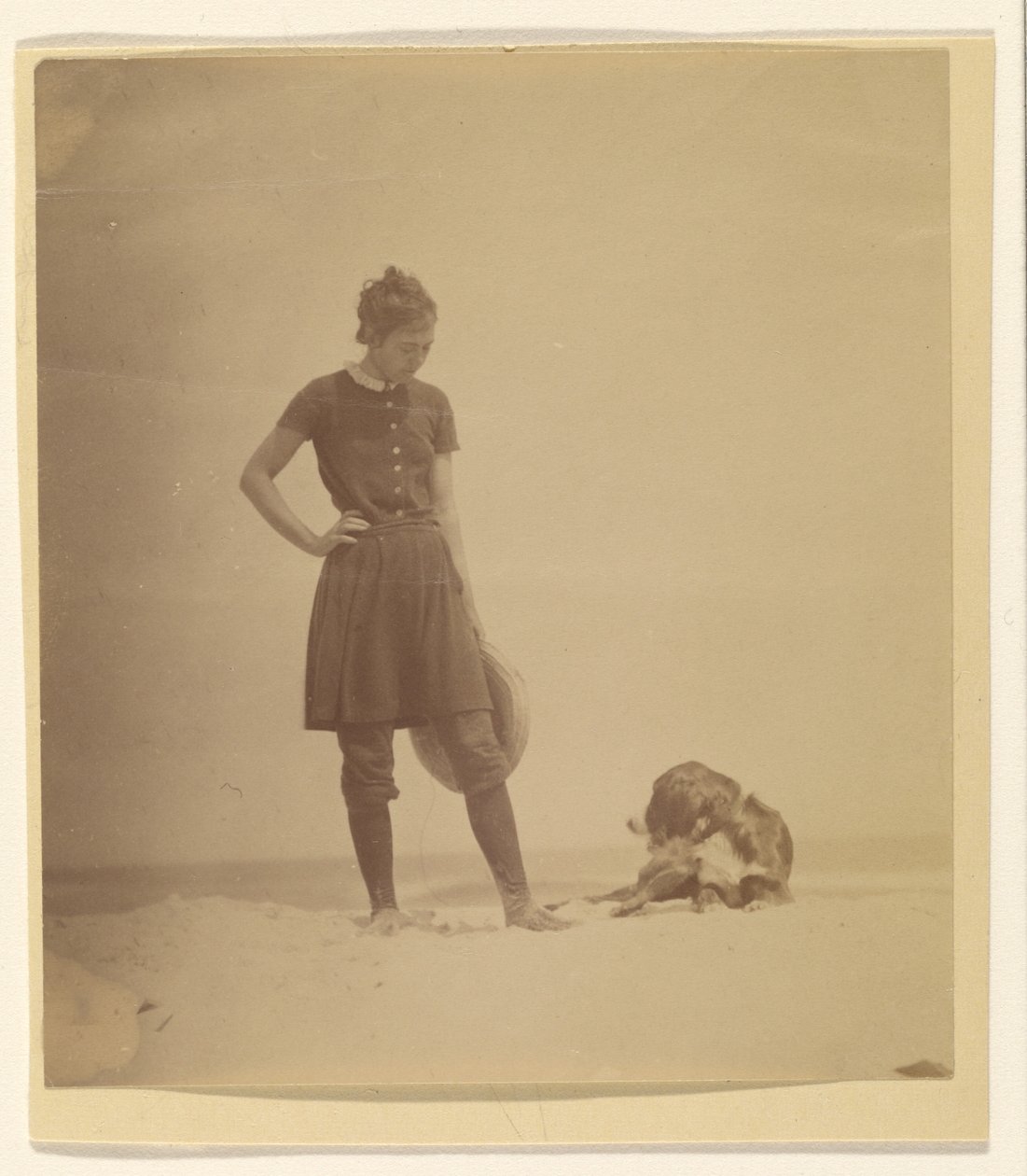 [Margaret Eakins und Harry am Strand, Manasquan, New Jersey] von Thomas Eakins