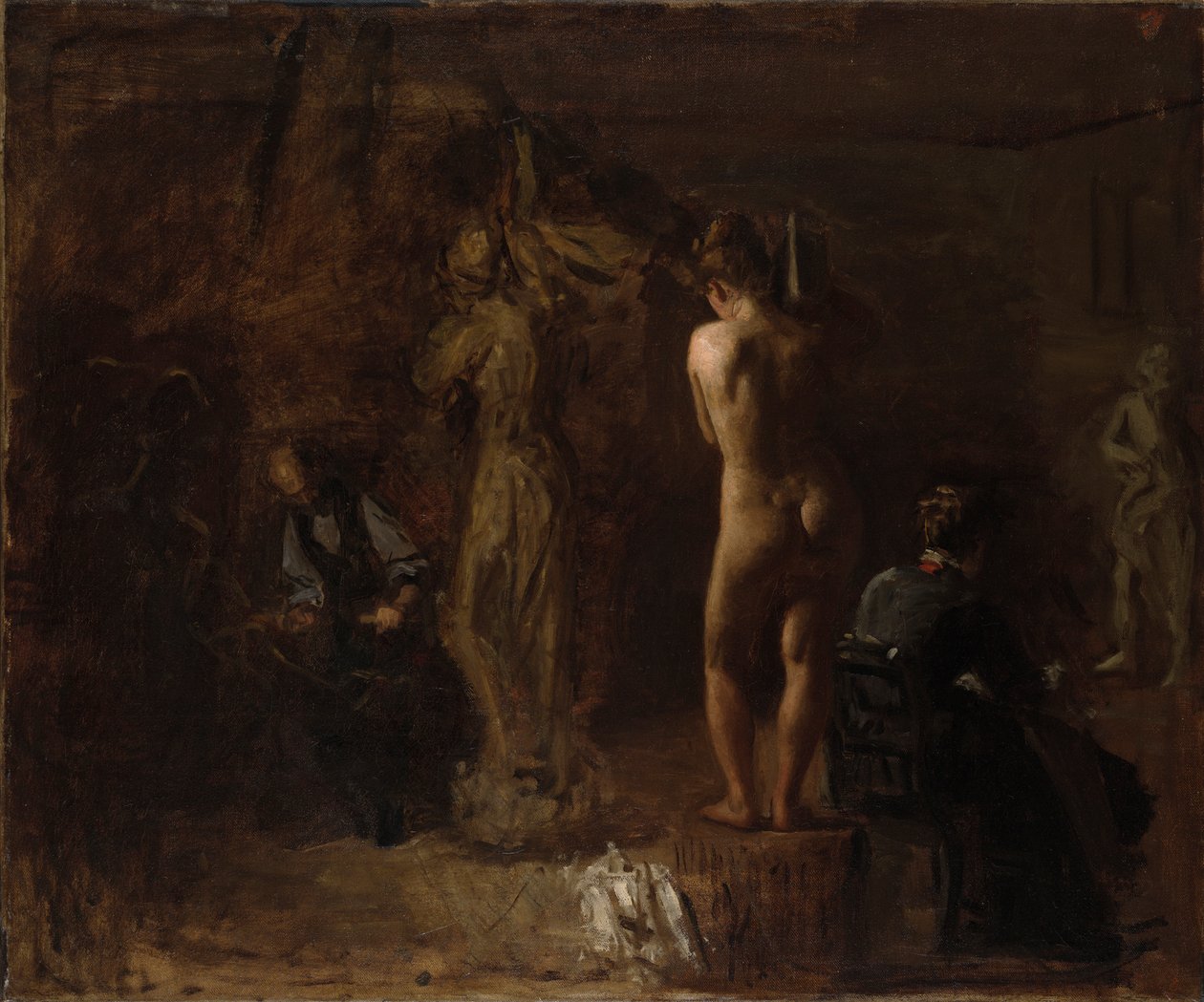 William Rush schnitzt seine allegorische Figur des Schuylkill River, Studie von Thomas Eakins