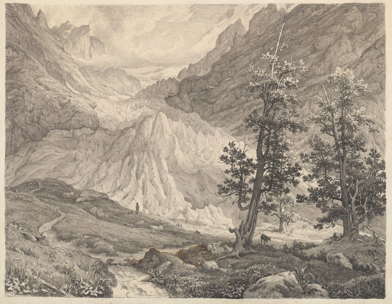 Der Grindelwald-Gletscher, Schweiz von Thomas Fearnley