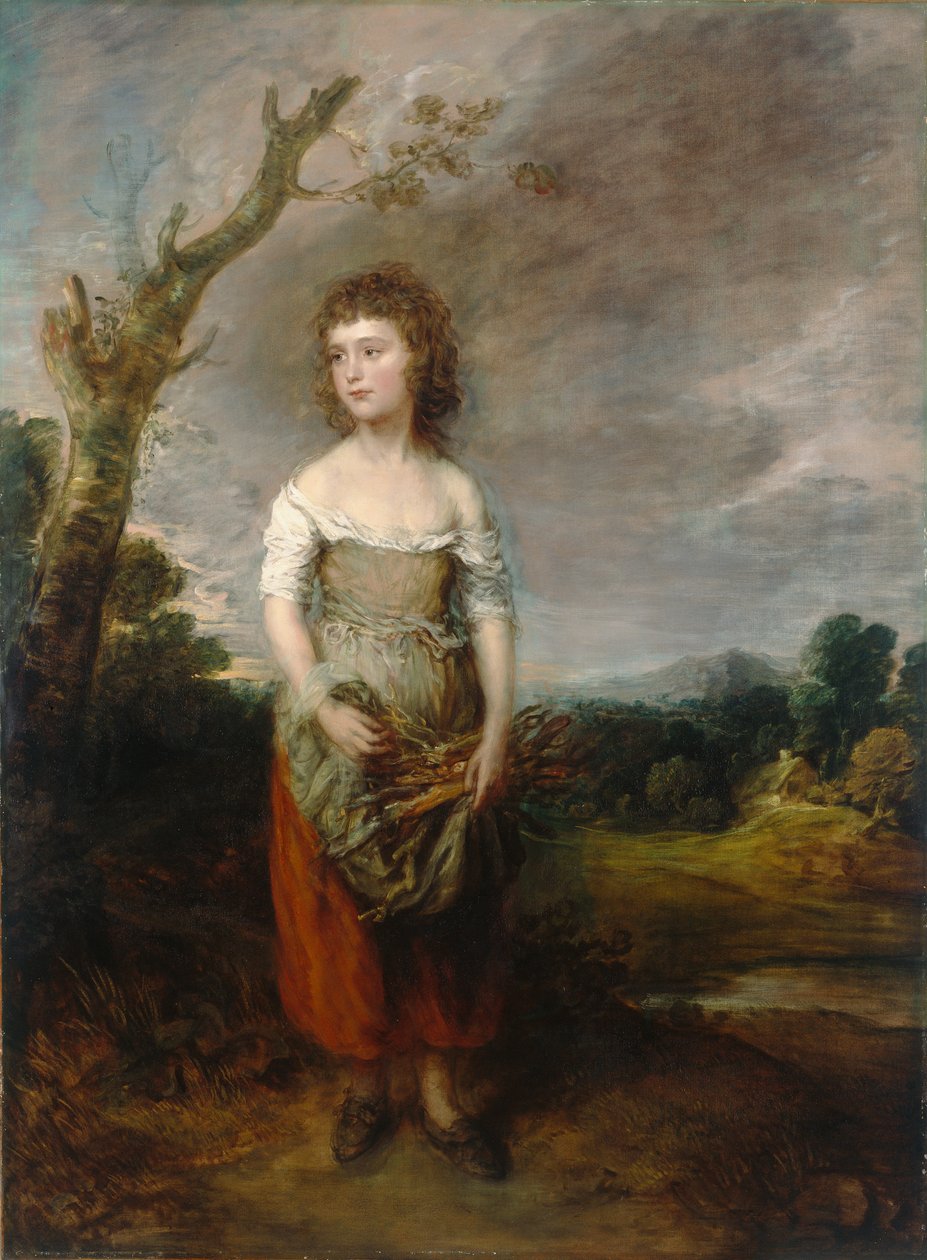 Ein Bauernmädchen sammelt Reisig im Wald von Thomas Gainsborough