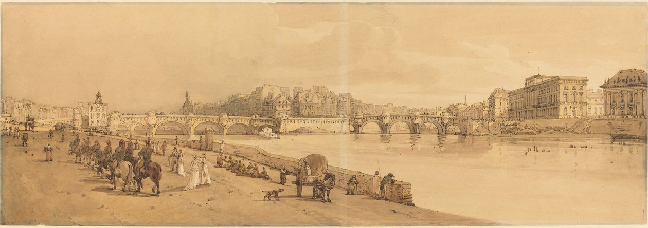 Ansicht der Pont Neuf, der Münze, etc.: pl.8 von Thomas Girtin
