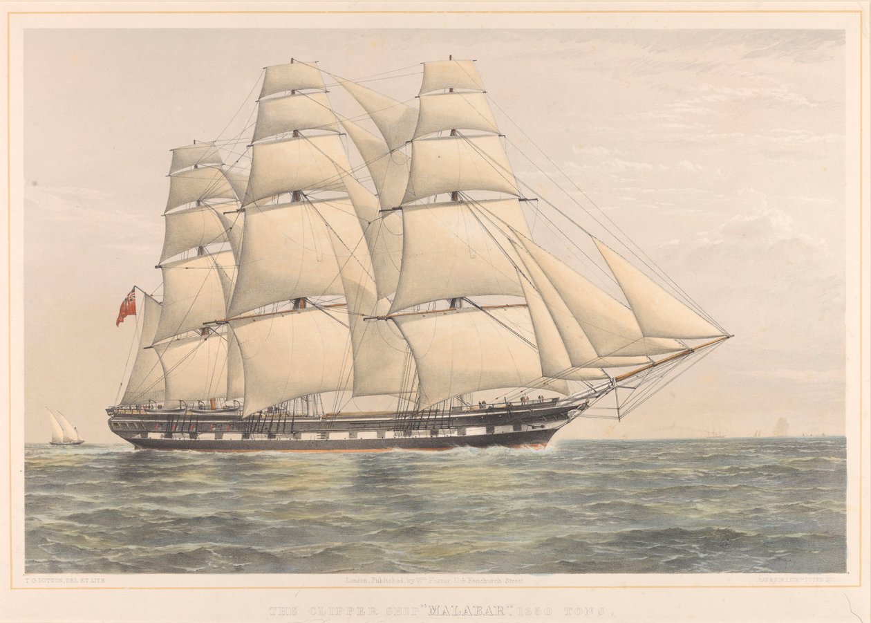 Das Klipperschiff Malabar 1350 Tonnen von Thomas Goldsworth Dutton